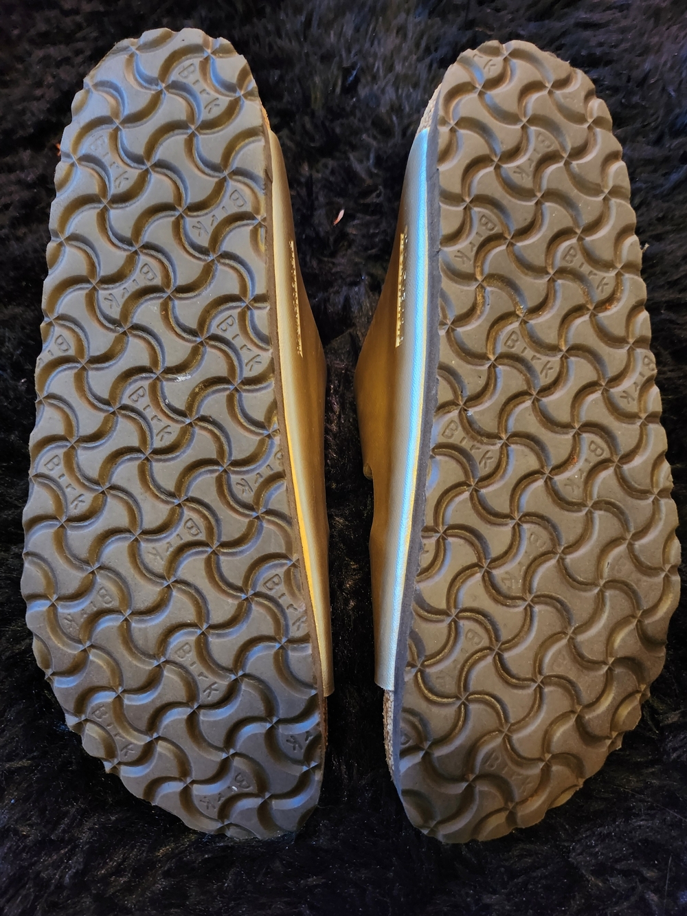 Birkenstock Women’s Two-Strap Metallic Gold Sandals - Picture 6 of 8